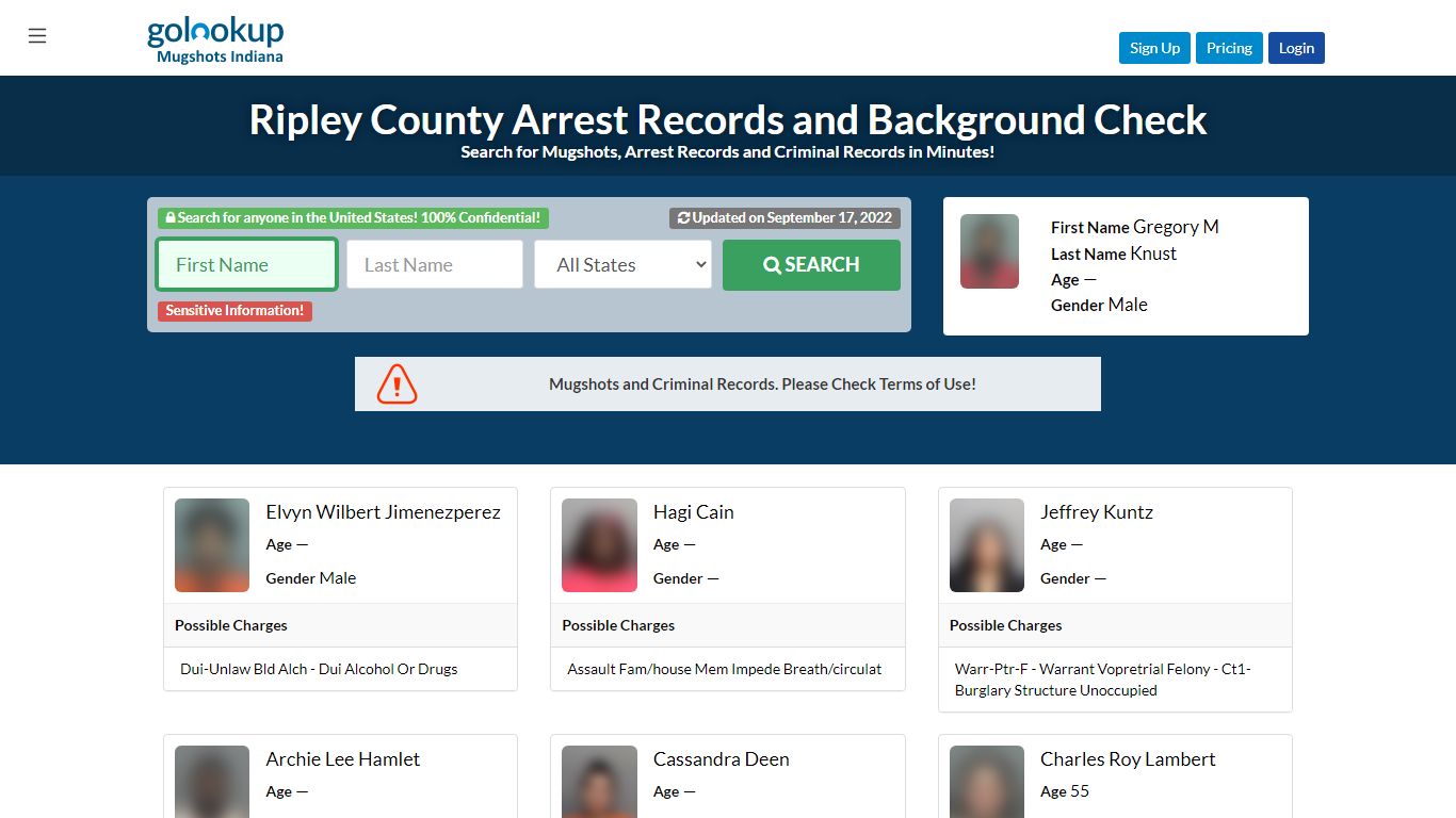 Ripley County Mugshots, Ripley County Arrest Records - GoLookUp